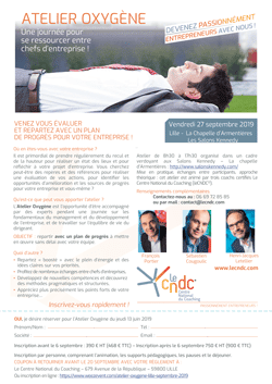 Invitation Atelier Oxygène Lille 27 septembre 2019